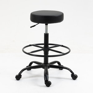 360 Degree Swivel Flexible Mobile Bar Stool with Backless Round Bar Chairs Metal Modern Commercial Furniture Swing Out Bar Stool