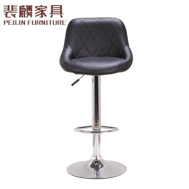 Modern PU swivel stand bar stool with armrest/ 360 degree and height adjustable butt swivel bar stool with blackrest top