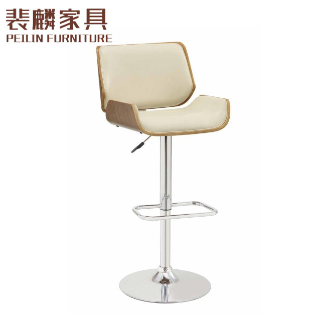 Modern PU swivel stand bar stool with armrest/ 360 degree and height adjustable butt swivel bar stool with blackrest top