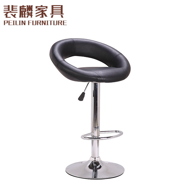 Modern PU swivel stand bar stool with armrest/ 360 degree and height adjustable butt swivel bar stool with blackrest top