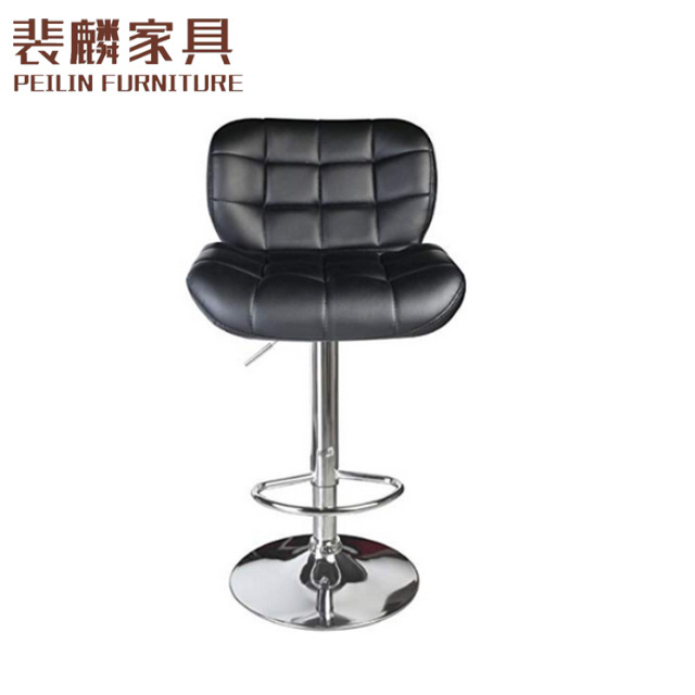 China Supplier Custom Covers Modern Vintage PU Leather Adjustable Swivel Metal Chrome Bar Stool High Chair for Heavy People