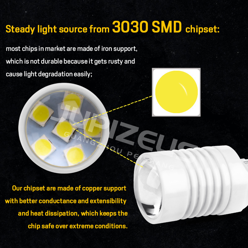 Factory Wholesale 12V-24V 2.5W 3030 Ceramic Bulbs LED Light 1156 1157 Car LED Bulbs Brake Reverse Turn Signal Light