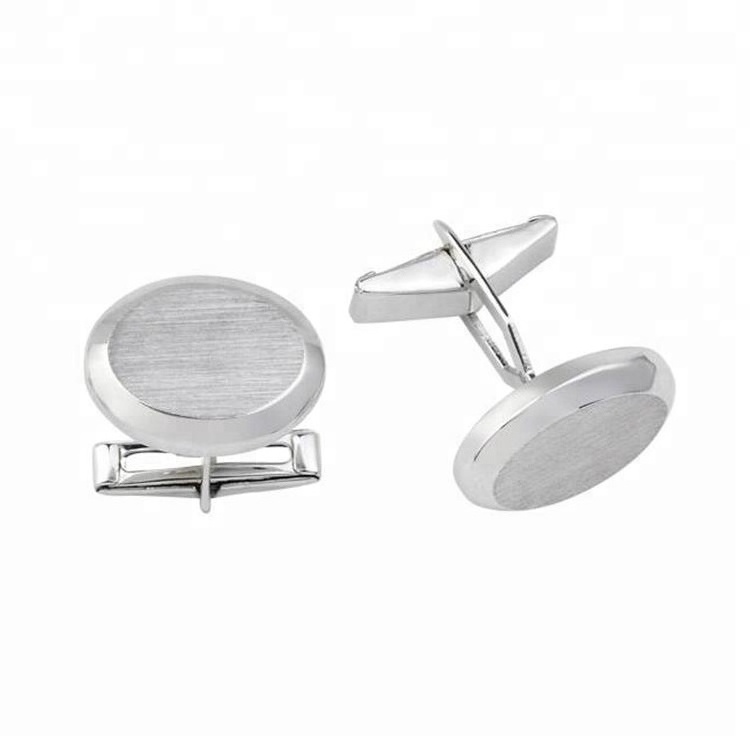 Customised personalised jewelry Silver blank wholesale manufacturer cufflinks for men