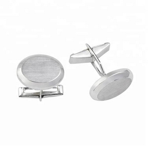 Customised personalised jewelry Silver blank wholesale manufacturer cufflinks for men