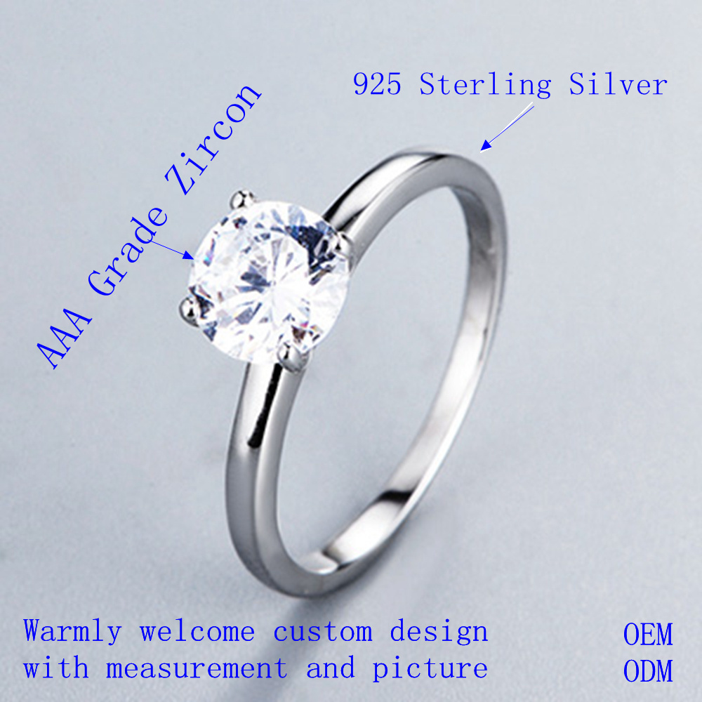 8925 4 Claws Solitaire Wedding 5925 Silver Ring Diamond