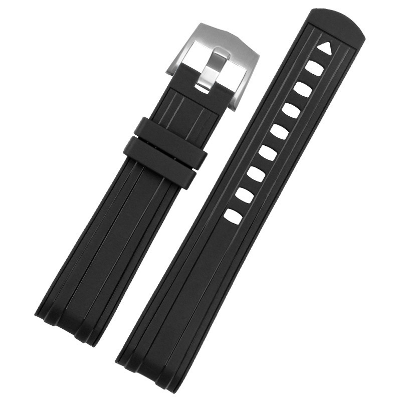 Curve end waterproof Rubber Watch Strap 20mm 22mm Watch Belt Band for 300