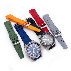 Hot Sale Luxury Tropical Style Fluorine Rubber Watch Bands 20mm 22mm FKM Watch Strap