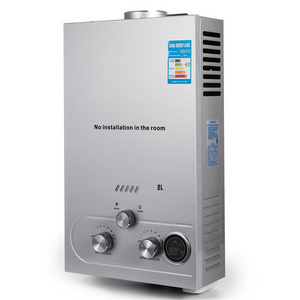 Auto-protection Natural Gas 8L Tankless Instant Hot Water Heater high pressure automatic instant heating hot water boiler