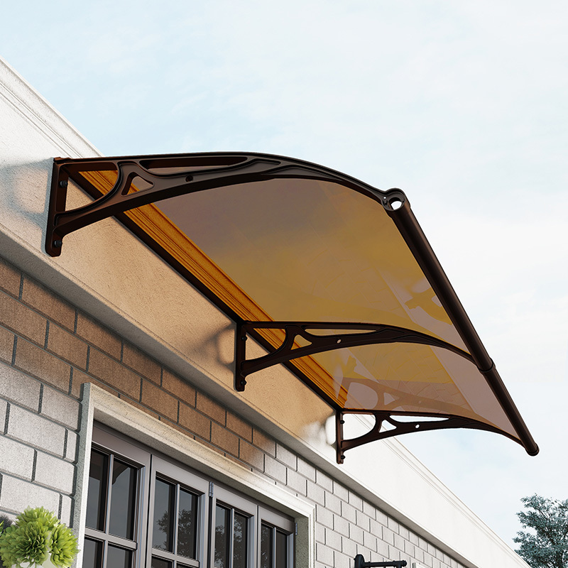 Window Door Awning Canopy Aluminum Bracket and High-quality Polycarbonate Board.Front Doors/Windows Overhang Awning for Sun Shut