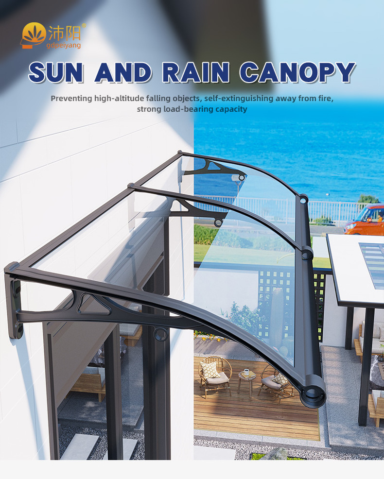 Outdoor Retractable Sunshade Polycarbonate Awning Bracket Canopy Awning For Carport door canopy