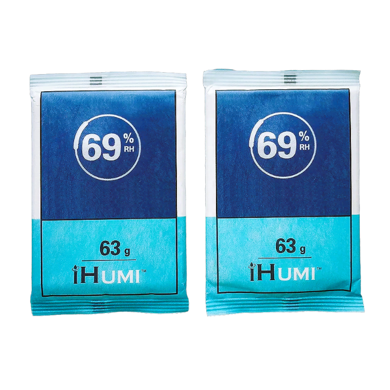 iHumi 2-Way Cigar Humidor Packets 69% RH Humidity Packs Cigar Humidity Control for distributors growers,Size 63gr