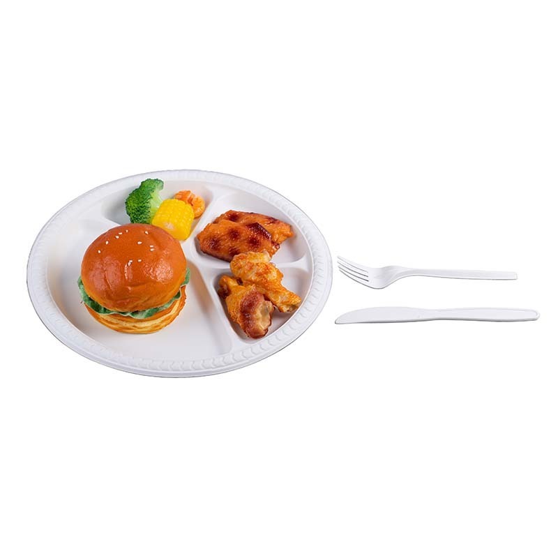 Biosano Plastic Plates Box Set For Picnic Dinnerware Square Disposable Tableware With Lid Compartment Plate Party Packing Food