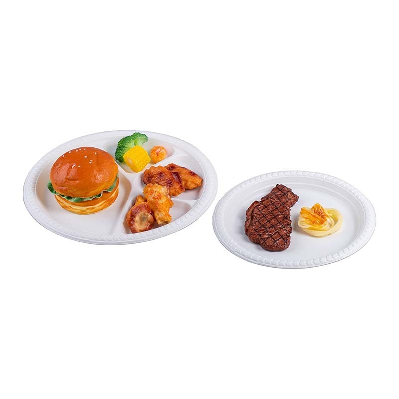 Biosano Plastic Plates Box Set For Picnic Dinnerware Square Disposable Tableware With Lid Compartment Plate Party Packing Food