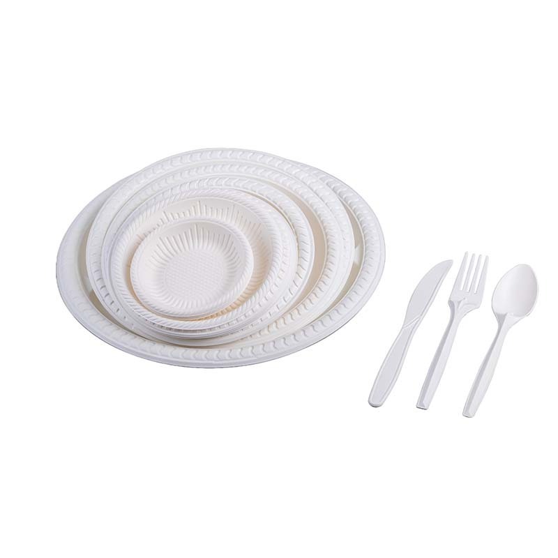 Biosano Plastic Plates Box Set For Picnic Dinnerware Square Disposable Tableware With Lid Compartment Plate Party Packing Food