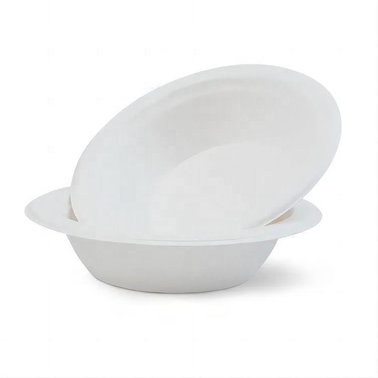 Biosano Custom 12oz 16oz 32oz round 500ml 750ml biodegradable compostable disposable noodle pulp bagasse salad bowls with lid