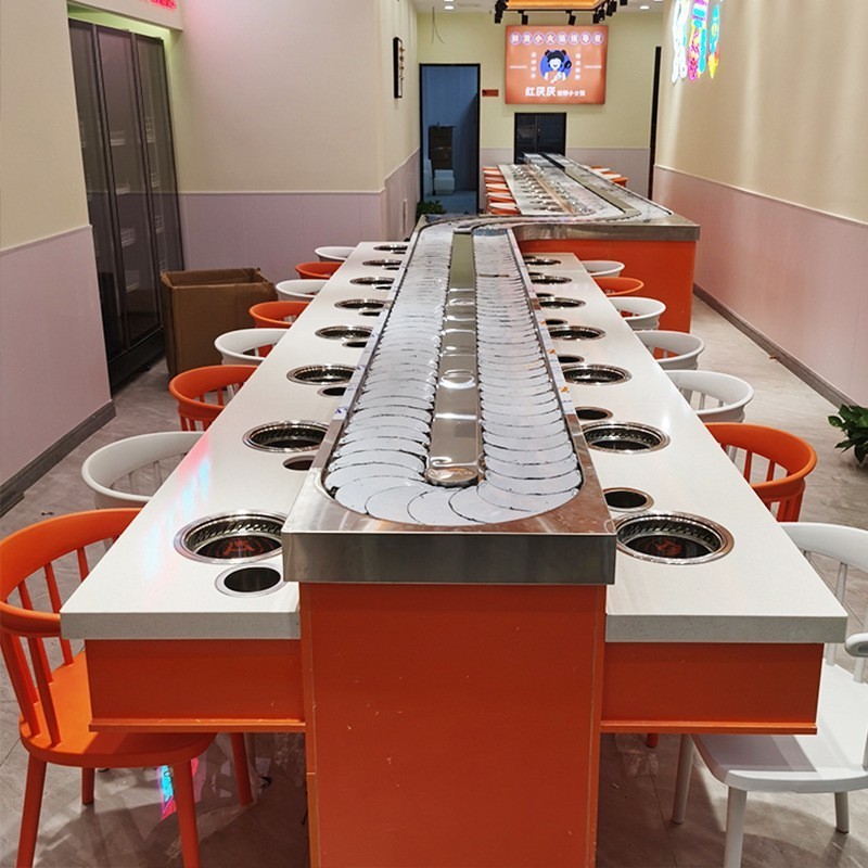 Sushi conveyor POM belt chain conveyor system sushi hot pot conveyor belt chain for restaurant