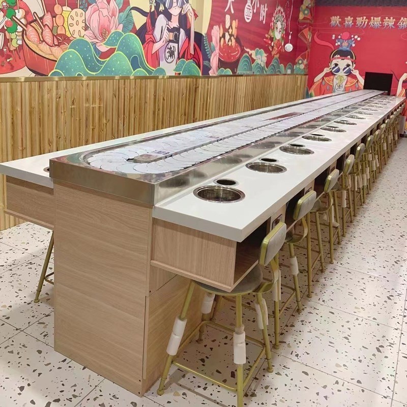 Sushi conveyor POM belt chain conveyor system sushi hot pot conveyor belt chain for restaurant