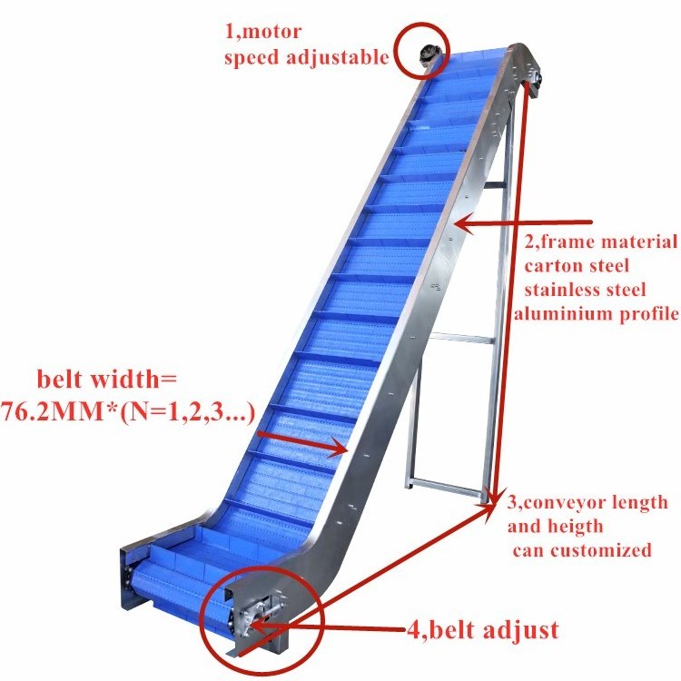 belt climbing conveyor vegetable fruit incline Climbing Inclined conveyor Belt conveyor industry price bucket elevator food