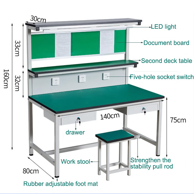 NEW ESD electronic repair pipe workbench for factory assembly line packing bench bench assembly table