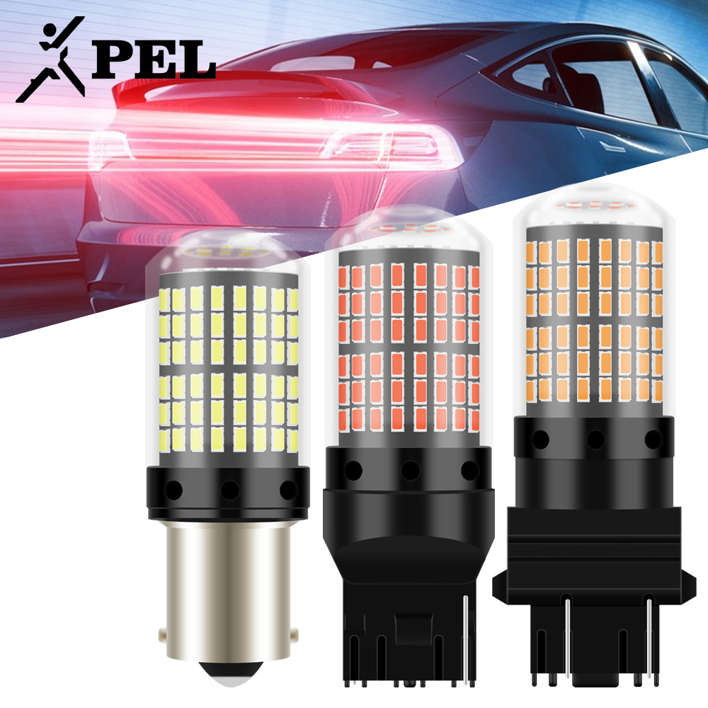 PEL 1156 W21W PY21W Bulbs Car Auto Turn Signal Parking Light 3014 144SMD T20 LED Car Light Bulbs Canbus Bombillas LED P21W