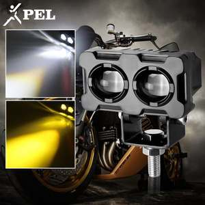 PEL New Dual Lights White Yellow Color Motorcycle Led Light Bulb Led Work Light For Motorcycle