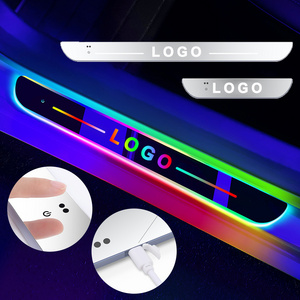 PEL New Arrival USB Car Plate Pedal Customize Logo door LED Welcome Light