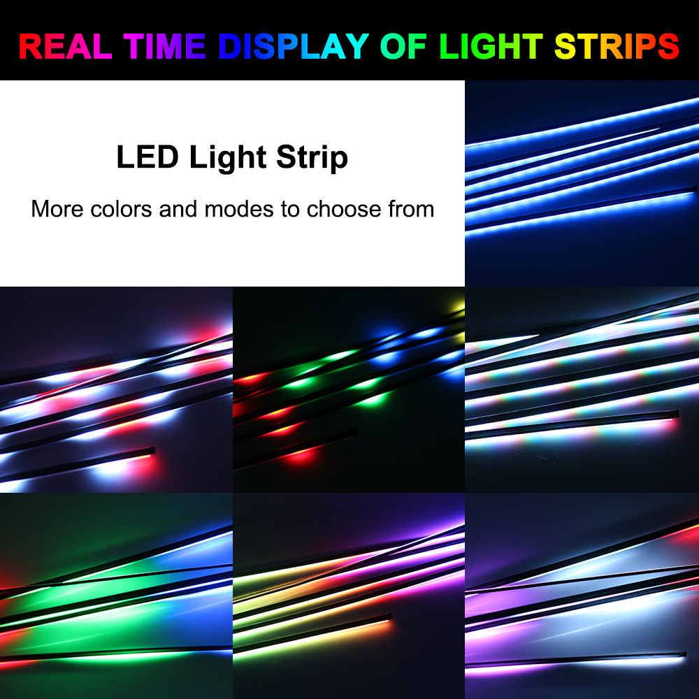 Car symphony Led Cold line Light Optic Fiber Light RGB Dream Color APP control LED interior Ambient Atmosphere Lights