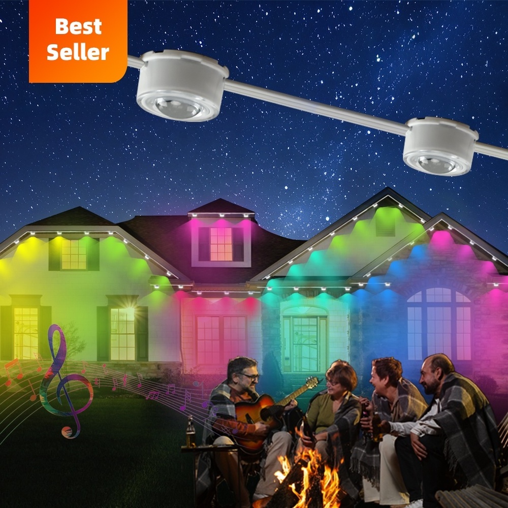 LuxFond Most Popular Christmas House Decoration Lighting Smart Rgb Ip68 Permanent Rgbic Outdoor Led Point Strip 5050 Light