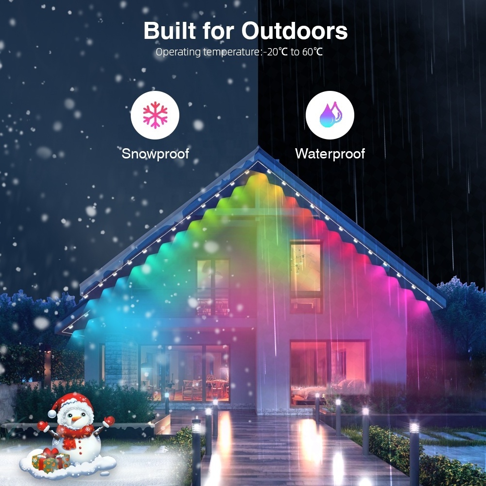 LuxFond Factory Price Easy To Install Bluetooth Control Rgb  Permanent Outdoor Wall  Rgbic Led Point Light