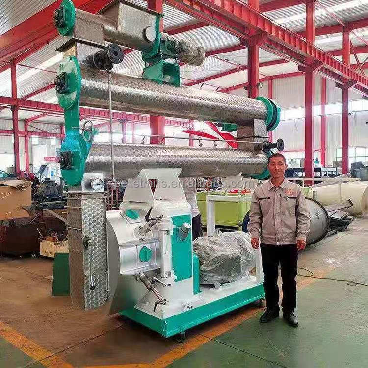 20t/h Ring Die Poultry Feed Pellet Mill With Double Layer Stainless Steel Modulator Cow/Pig/Chicken Feed Pellet Production Line