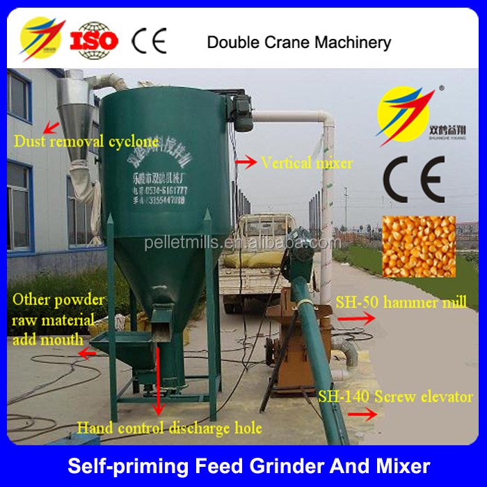 Feed grinder and mixer for poultry 0.5-1 ton feed mixer feed mill equipment