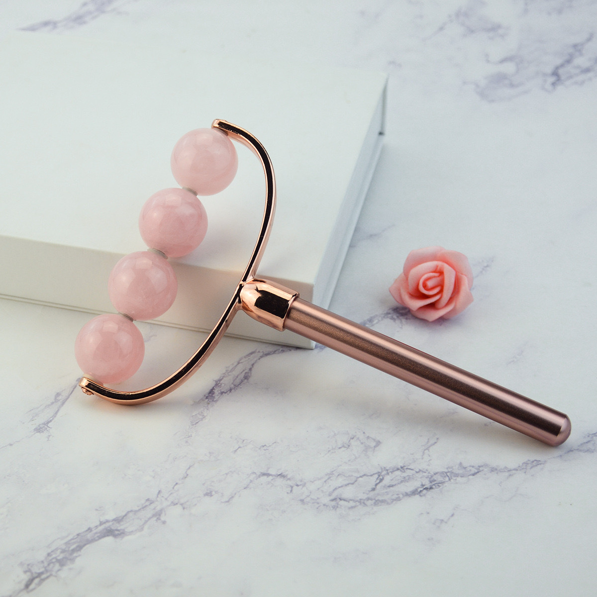 Wholesale Skin Care Tools Custom Natural Stones Facial Massage Roller Rose Quartz Face Jade Roller Gua Sha Set