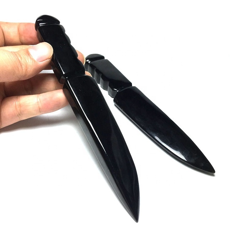 Wholesale hand carved obsidian crystal daggers healing stones