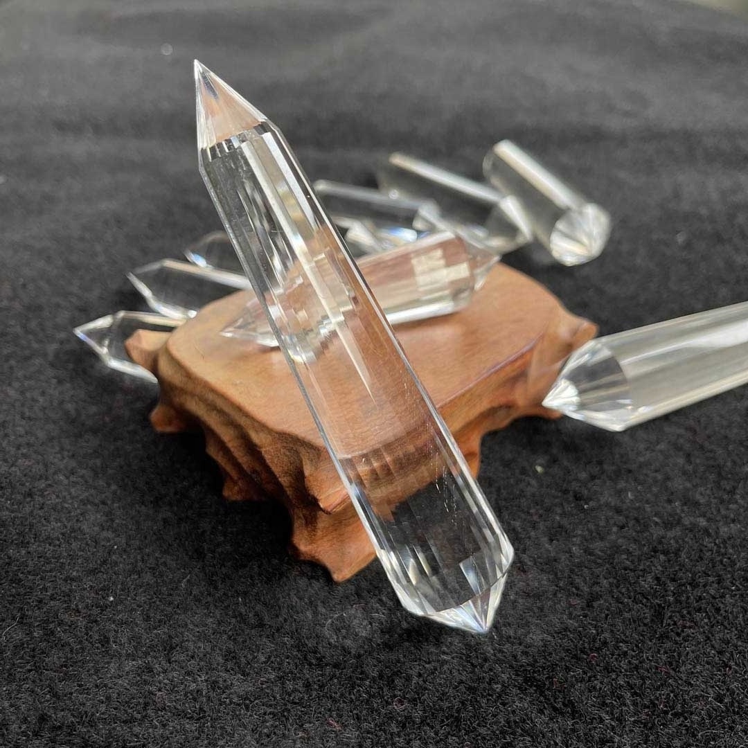 Natural 24 Face Meditation Clear Quartz Crystal Double Terminated Vogel Crystal Points