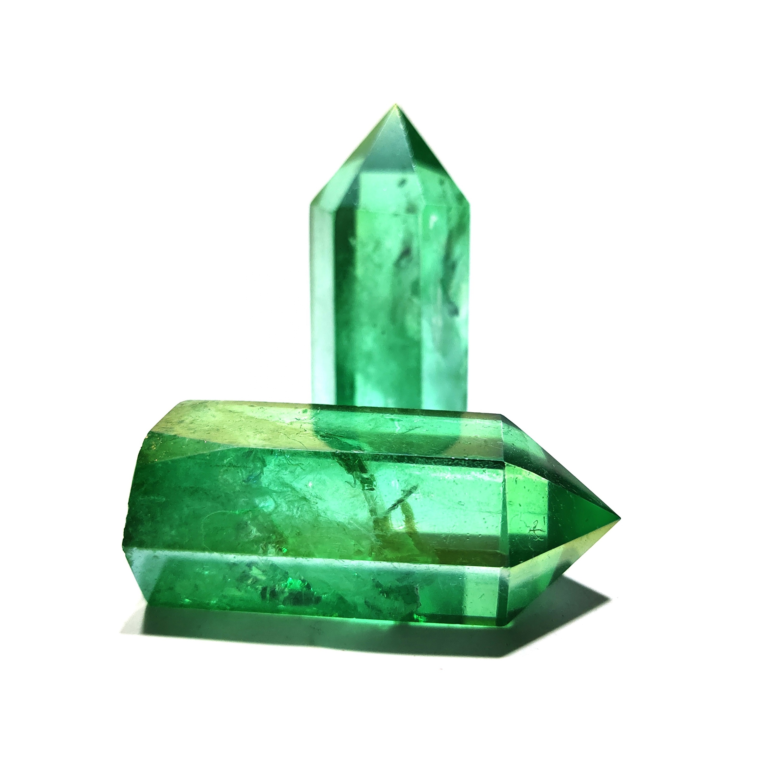 Wholesale Green Aqua Aura Crystal Quartz Point Sparkly Raw Crystal Quartz Tower