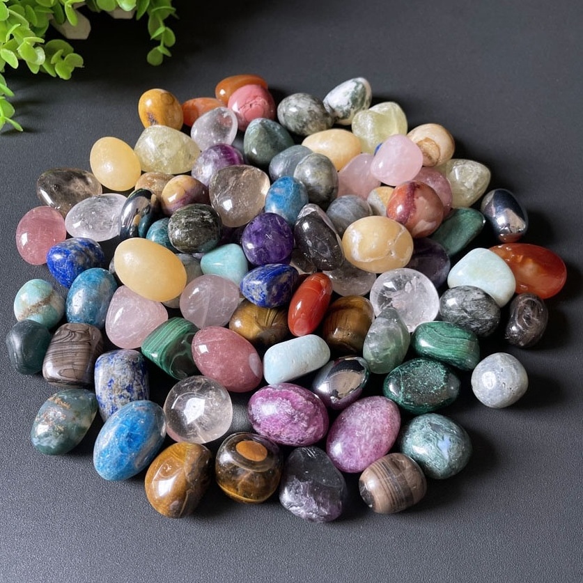 Wholesale Natural Mixed Amethyst Rose Quartz Crystal Tumbled Stones for Healing