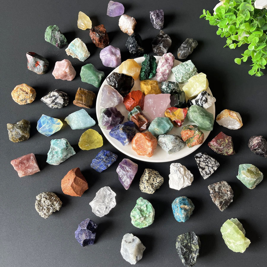 Wholesale Bulk Natural Rock Irregular Gemstone Crystals Stones Rose Quartz Amethyst Reiki Chakra Mixed Raw Crystal Rough Stones