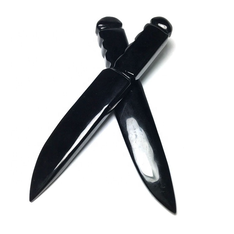 Wholesale hand carved obsidian crystal daggers healing stones