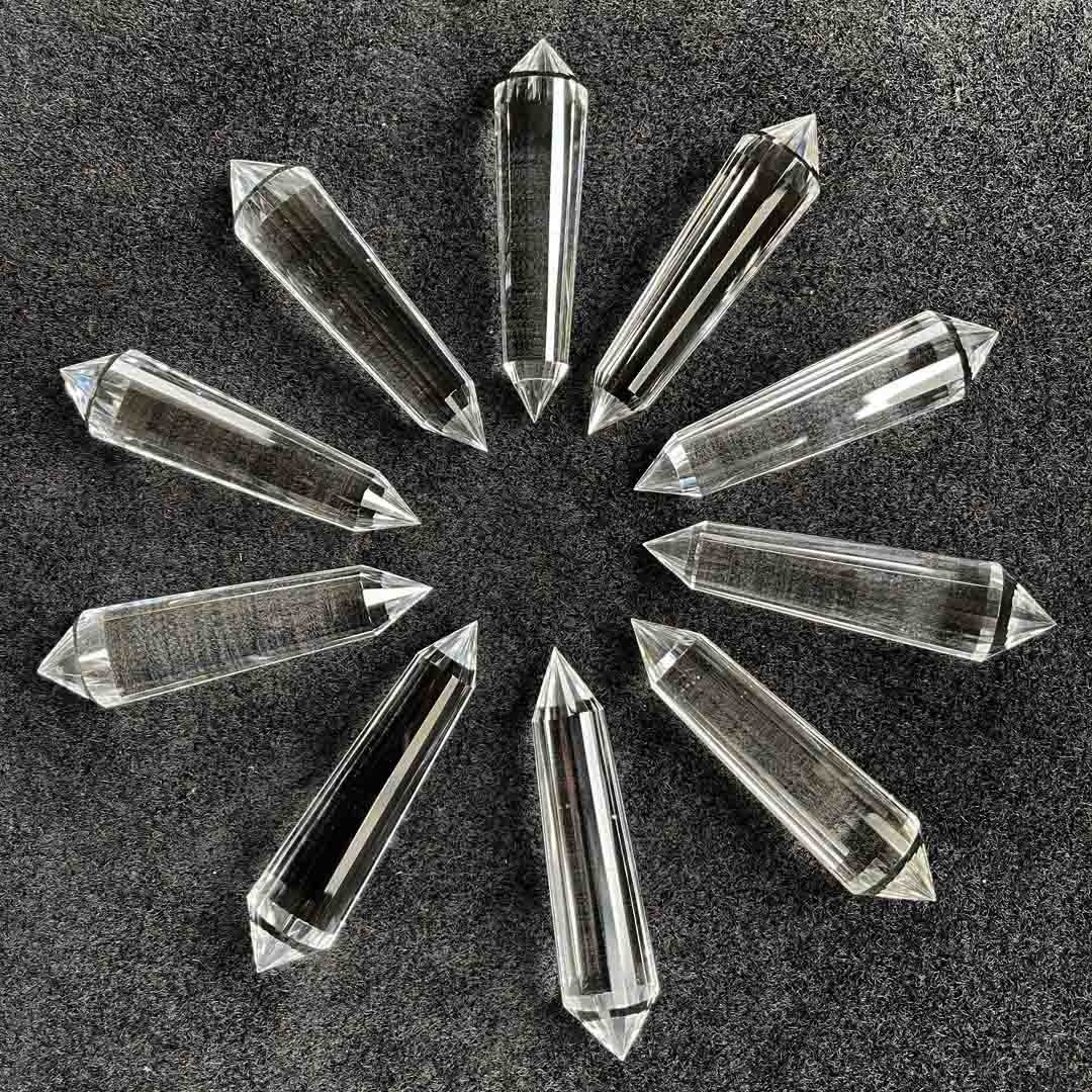 Natural 24 Face Meditation Clear Quartz Crystal Double Terminated Vogel Crystal Points