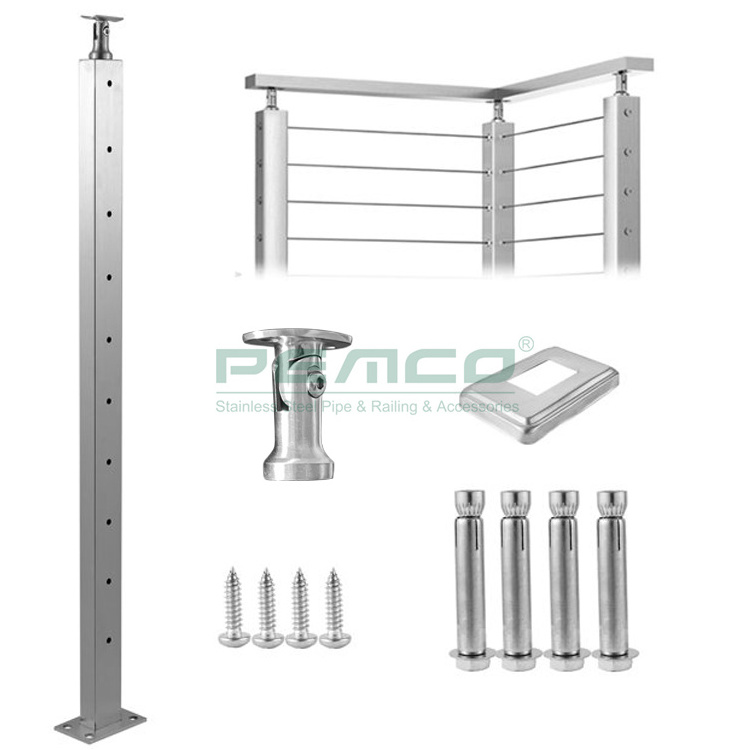 Outdoor Design Balcony Wire Railings Balustrade System Stainless Steel Cable Deck Railing Post