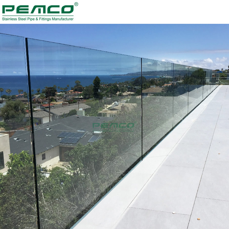 Hot Sale Modern Outdoor Frameless Glass Balustrade U Channel Aluminum Balcony Deck Railing Profile