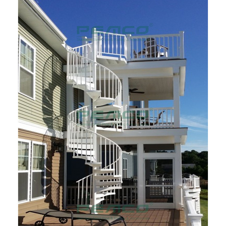 Modern Customized Prefabricated Stairs Case Design Stainless Steel Outdoor Spiral Staircase