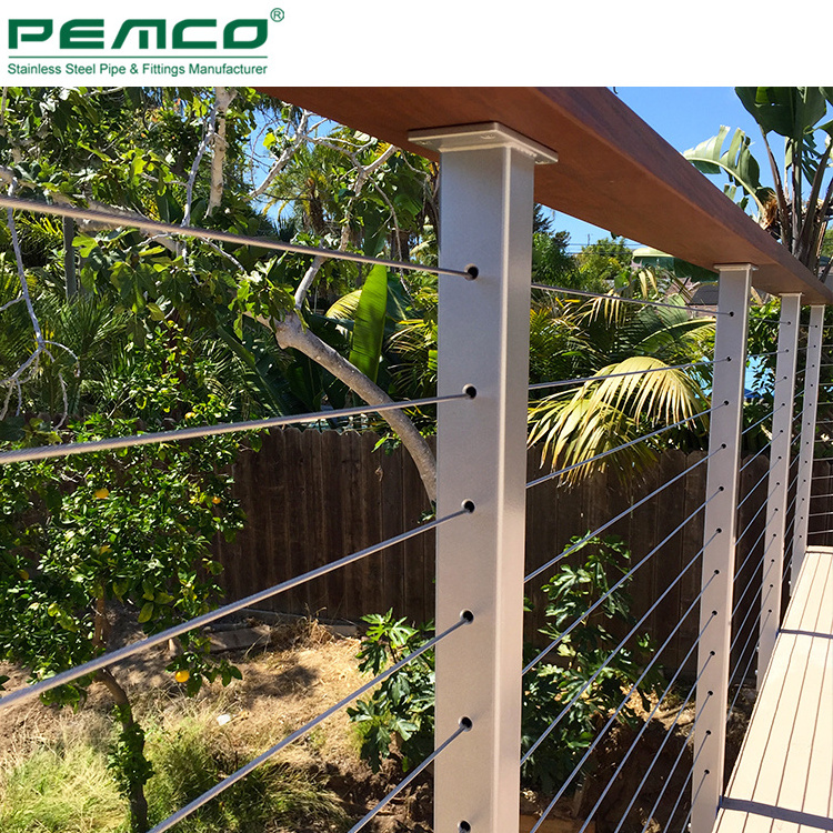 Low Cost Home Balcony 304 316 Stainless Steel Rope Deck Handrail Cable Railing Systems