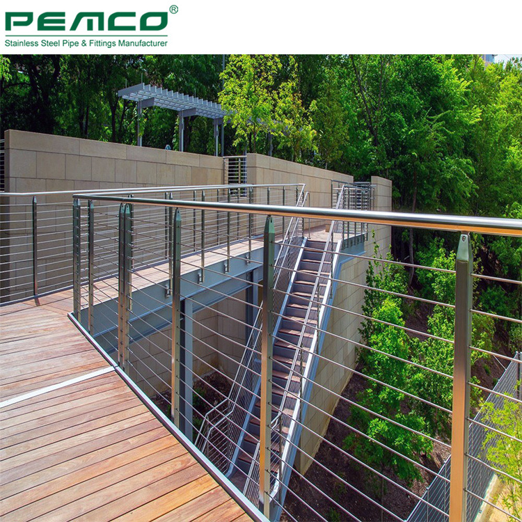 Low Cost Home Balcony 304 316 Stainless Steel Rope Deck Handrail Cable Railing Systems