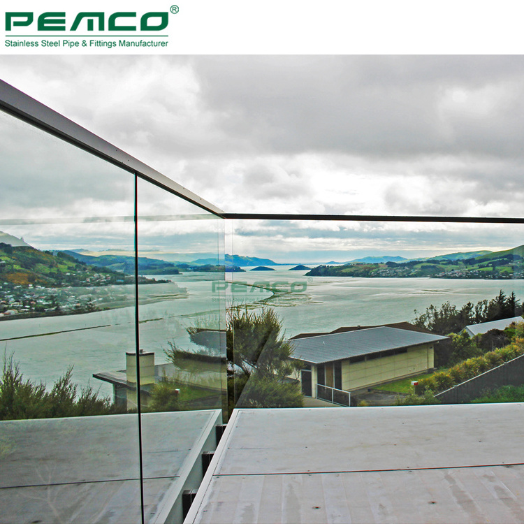 Hot Sale Modern Outdoor Frameless Glass Balustrade U Channel Aluminum Balcony Deck Railing Profile