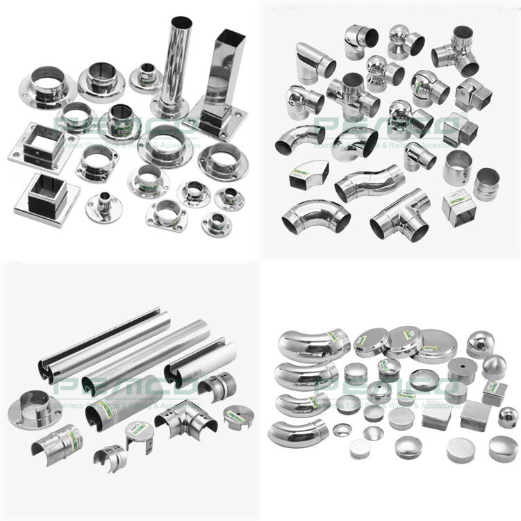 Balcony Stair Glass Railing Hardware Accessories  304 316 Stainless Steel Handrail Fitting