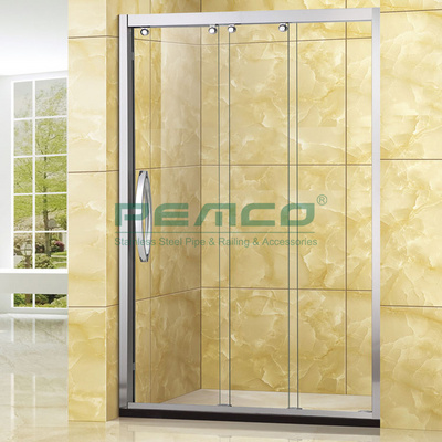 Simple And Smooth Lines Restroom Shower Enclosure Cubicle Tempered Glass Shower Sliding Doors