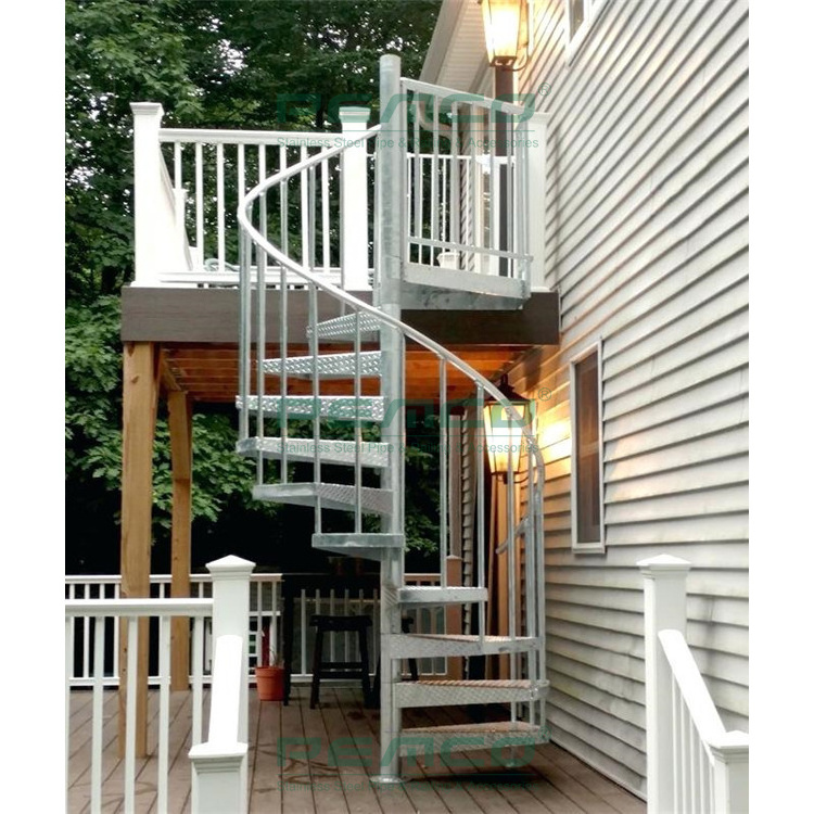 Modern Customized Prefabricated Stairs Case Design Stainless Steel Outdoor Spiral Staircase