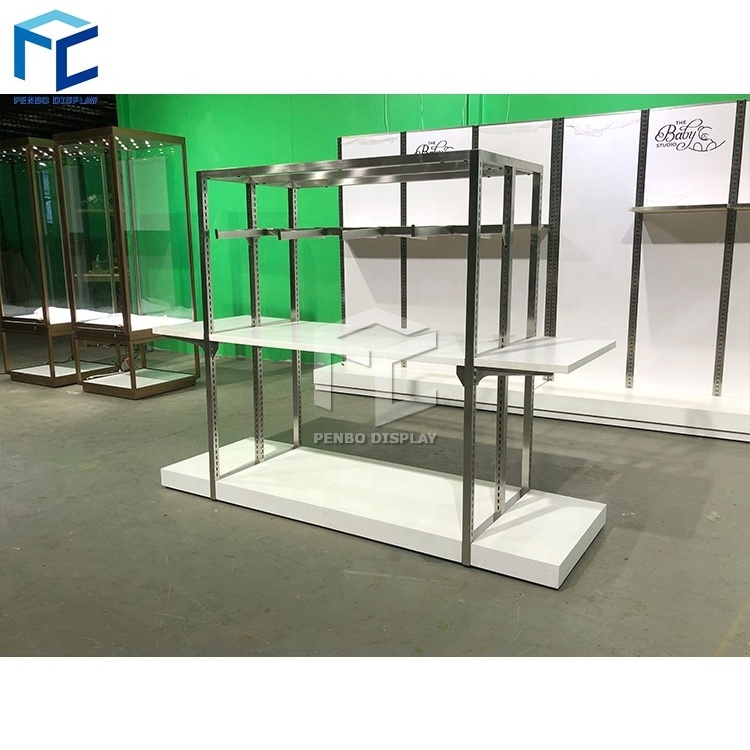 Whole Store Customization Clothing Store Furniture Fashion Clothes Display Stand Metal Shelf Clothing Racks For Boutique