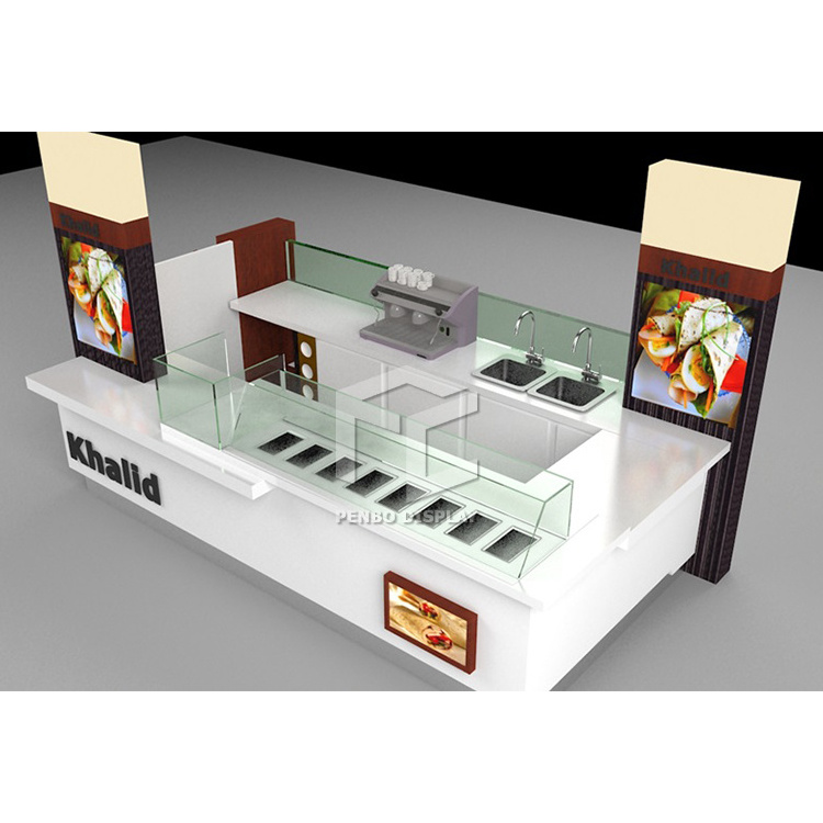 Modern retail fast food kiosk and shopping mall coffee kiosk juice bar design for sale